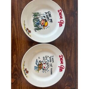 Royal Norfolk Dear God Annie Comic Plates Set of 2
